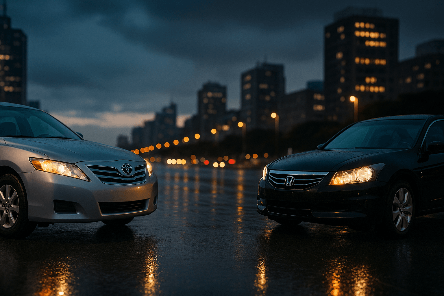 A visual comparison of Toyota Camry and Honda Accord spare parts cost and fuel economy, key factors in the total cost of ownership in Nigeria